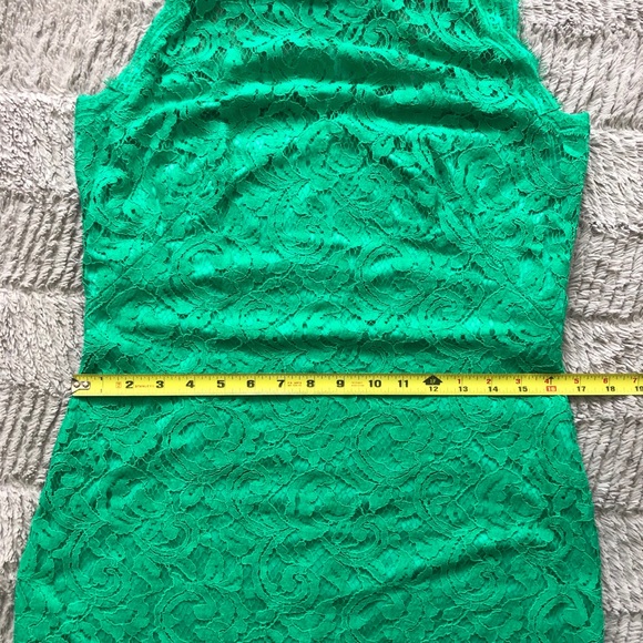 SOLD | Tadashi Shoji Green Lace Dress Size 10 - Picture 6 of 8